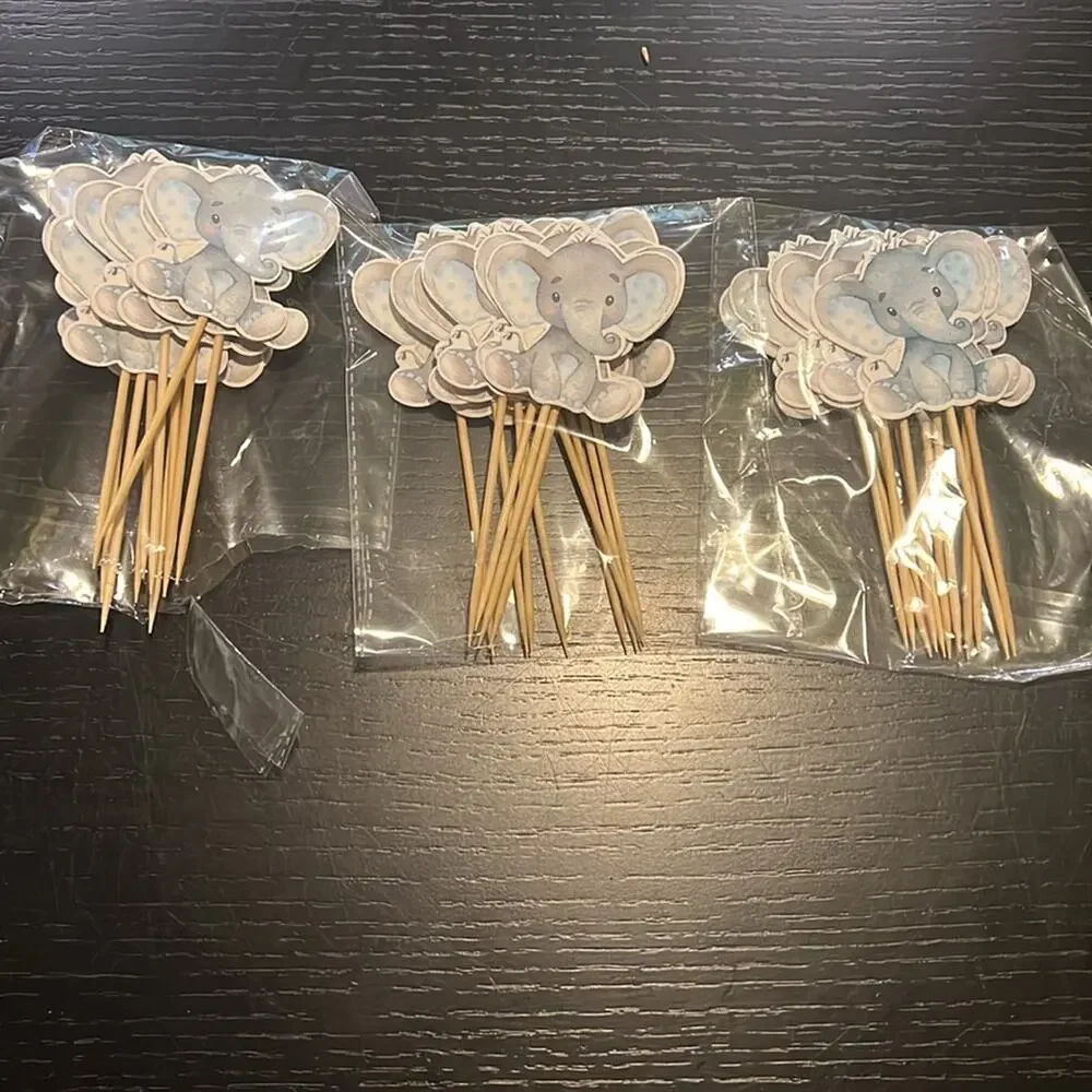 NWOT Elephant Cake Toppers